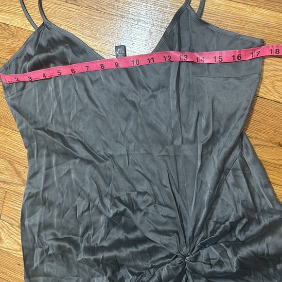 SKIMS Size Large High Slit Twist Slip Dress Gunmetal Grey gray NWT Silk silky - Picture 10 of 10